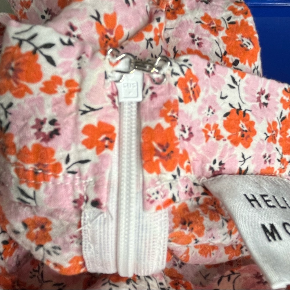 Hello Molly Pink Orange Cotton High Waisted Floral Print Shorts Size 4 - Picture 6 of 7